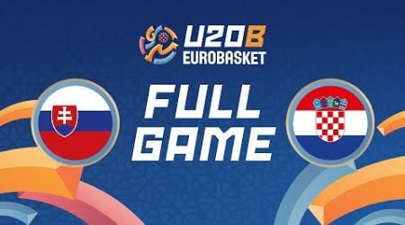 Group Phase | Slovakia v Croatia | Full Basketball Game | FIBA U20 EuroBasket 2024 Division B