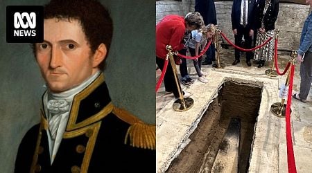 Explorer Matthew Flinders reburied at birthplace in United Kingdom after remains were lost for more than 160 years
