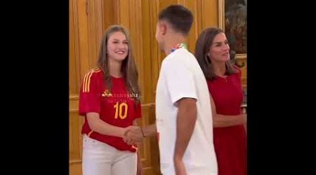 Princess Leonor and Infanta Sofia receive the Spanish Football Team at the Palace of Zarzuela