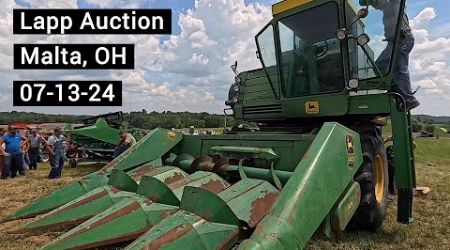 Results - John Deere 4400 Combine - Old Farm Equipment - Trailers - Lapp Auction Malta, OH 07-13-24