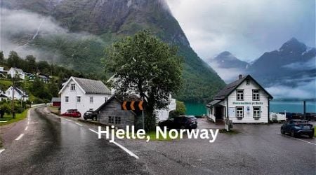 [4K Rainy Walk] Hazy Morning Walk in Hjelle - Norway Walks