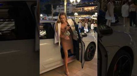 Beautiful billionaire blonde getting out her Porsche at Casino #billionaire #monaco#luxury#lifestyle