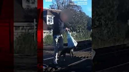 Near misses filmed at UK train crossings. #Trains #CCTV #BBCNews