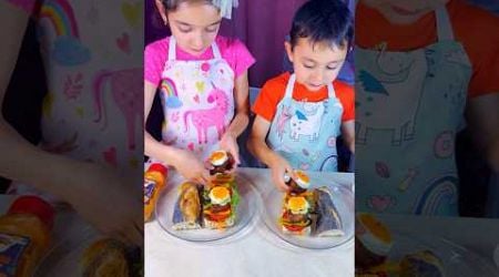 Children make a healthy and tasty vegetarian sandwich #shorts #viral #trends #kids #food #viral