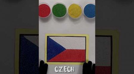 Flag of Czech Replubic | Mewarnai bendera negara #czech #czechrepublic #sandpainting