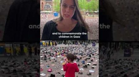 Thousands of shoes laid out in the Netherlands for children killed in Gaza