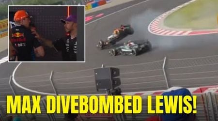 Max Verstappen DIVE BOMBED Lewis Hamilton and went airborne! | CHAOTIC Race for Max! #HungarianGP