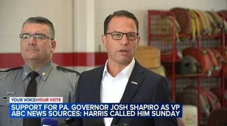 Pennsylvania Governor Josh Shapiro on shortlist for VP candidates