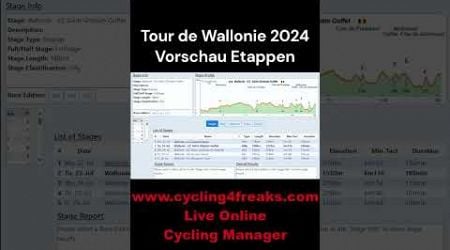 Tour de Wallonie 2024 Vorschau Etappenprofile