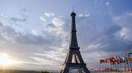 Mini Eiffel Tower made of recycled ocean waste erected at Lake Most