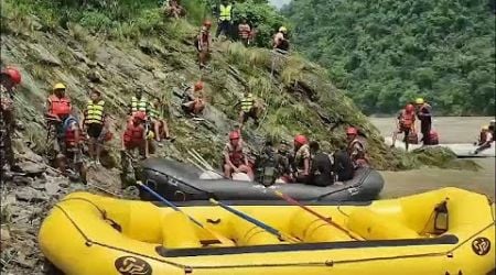 Search of river ongoing near Simaltal in Nepal after two buses swept away in landslide