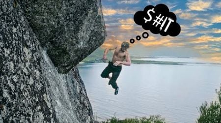 Pro climbers taking dangerous falls in Norway