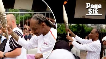 Watch Snoop Dogg carry Olympic torch on final leg of journey to Paris Olympics