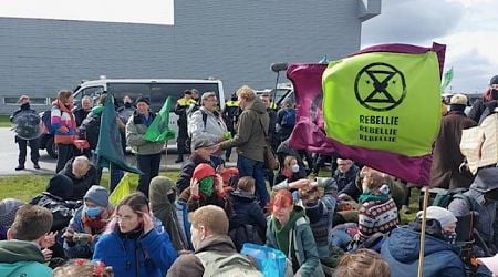 Extinction Rebellion activists protest at Schiphol and Maastricht Aachen Airport