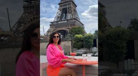 Drink with Eiffel tower view. #shorts #eiffeltower #paris