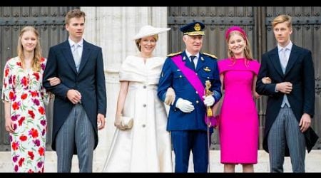Belgian royals beam during National Day in Brussels #royalty