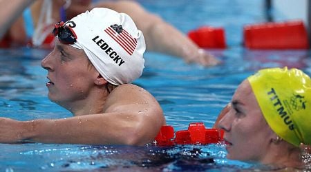 Katie Ledecky starts Olympic swimming with fastest time in 400 free prelims, just ahead of Titmus