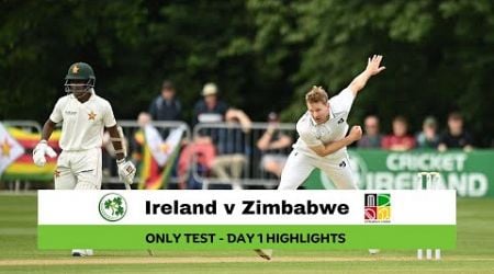 Ireland v Zimbabwe | Only Test | Day 1 Highlights