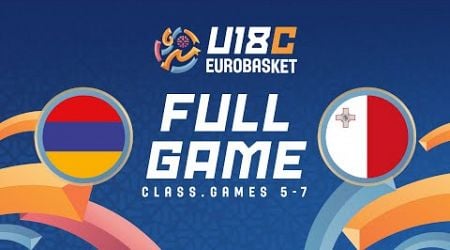 Armenia v Malta | Full Basketball Game | FIBA U18 Women&#39;s EuroBasket 2024 Div C | Class. Game 5-7