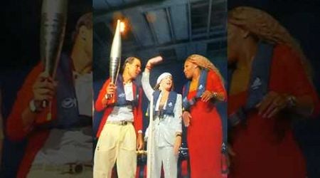 Tennis legends Rafael Nadal and Serena Williams carrying the Olympic torch #olympics