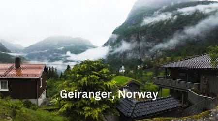 [4K Hazy Walk] Early Morning Walk through Geiranger in Norway - Norway Walks