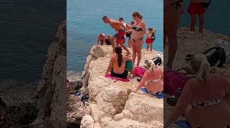 BEAUTIFUL AYIA NAPA LOVE BRIDGE #cliffjumping #cyprus ##shorts