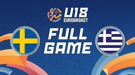 Group Phase | Sweden v Greece | Full Basketball Game | FIBA U18 EuroBasket 2024