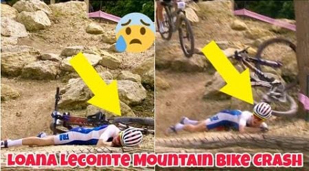 Loana Lecomte crash in Cross Country mountain biking at Paris Olympics loana lecomte Injury Accident