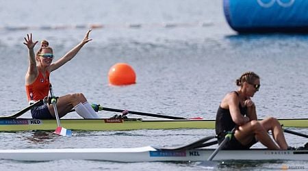 Rowing-Florijn takes gold for Netherlands in women's single sculls at Paris Games