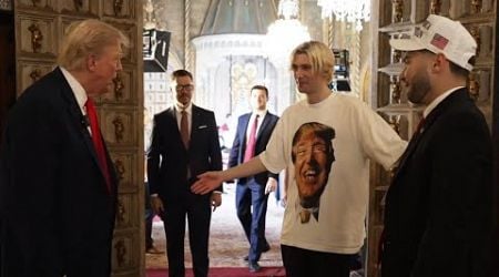 Adin Ross &amp; xQc Meet Donald Trump &amp; Give Him An INSANE GIFT!