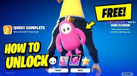 How to Unlock FALL GUYS BACK BLING For Free in Fortnite (Complete ALL Challenges, Dive, Mantle)