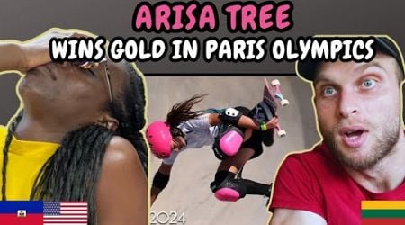 REACTION TO Arisa Trew wins gold, unseats Japan in skateboard park at 14 years old at Paris Olympics