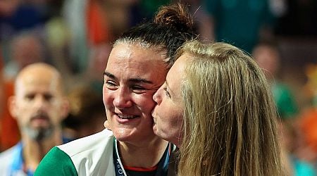 Kellie Harrington shares moment with wife Mandy after Olympic gold medal win