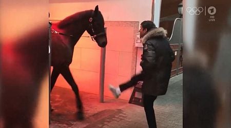 Commentator stunned as Olympics coverage cuts to Thomas Muller dancing with horse