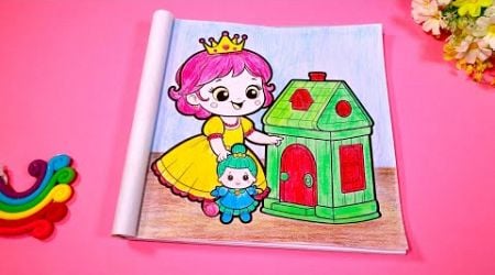 Coloring and Sing Along Nursery Rhymes: Princess &amp; Dollhouse Coloring Page, Coloring Fun For Kids