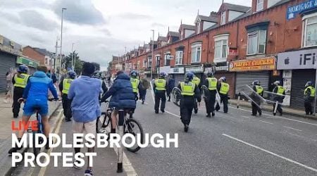 Middlesbrough Protest - Protesters March Through Middlesbrough Live