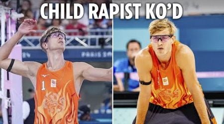 Child rapist Olympics KO | Deafening boos as Dutch volleyball player Steven van de Velde crashes out