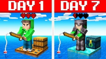 I Spent 7 Days On a Hardcore Raft! (Minecraft)