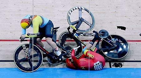 Three Paris Olympics cyclists collide at 40mph in terrifying crash as bikes smash to pieces