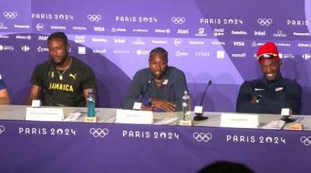 Noah Lyles Gold Medal 100m Press Conference - With Kishane Thompson and Fred Kerley