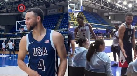 Steph Curry insane trick shots and shows love to Table Tennis team with Anthony Edwards