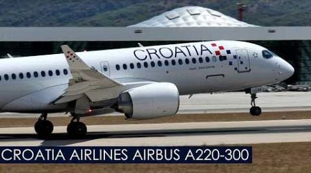 Croatia Airlines - NEW Airbus A220-300 - FIRST! Takeoff from Split Airport