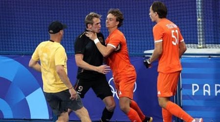 Maurits Telgenkamp vs Niklas Wellen big fight in Netherlands vs Germany Hockey Final Olympic 2024