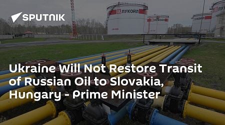 Ukraine Will Not Restore Transit of Russian Oil to Slovakia, Hungary - Prime Minister