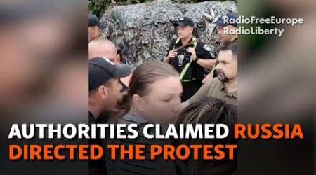 Ukrainians Protest At Recruitment Center Amid Military Mobilization Tensions