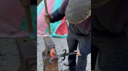 Making a moter bike kickstand puck from wood and steel #ireland #bunratty #blacksmith #woodworker