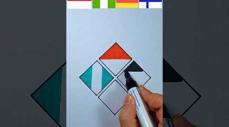 bendera kebangsaan indonesia+nigeria+germany+finland #flag #art #drawing #shorts