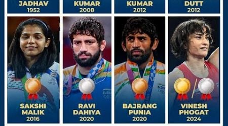 Indian Wrestling Medals At Olympic #india #olympics #paris #ravidahiya #vineshphogat #bajrangpunia