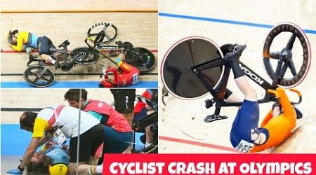 Cycling CRASH at Olympics Velodrome with Nicky Degrendele, Steffie van der Peet &amp; Yuan Liying Injury