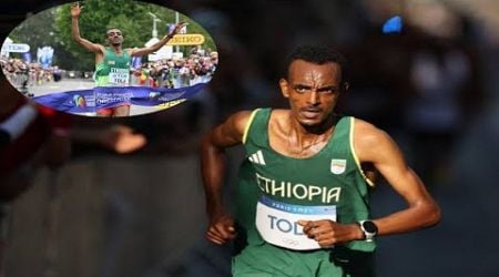 Tamirat Tola wins Men&#39;s Marathon Olympics Paris 2024 for Ethiopia Gold beating Bashir Abdi Silver